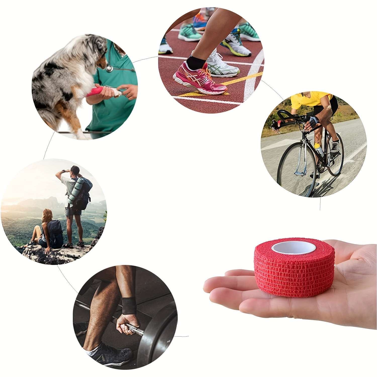Self Adhesive Elastic Bandage Wrap, 12Pcs Set